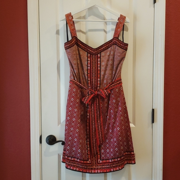 WHBM Red Labyrinth Print Chemise Dress sz XL - Picture 3 of 10